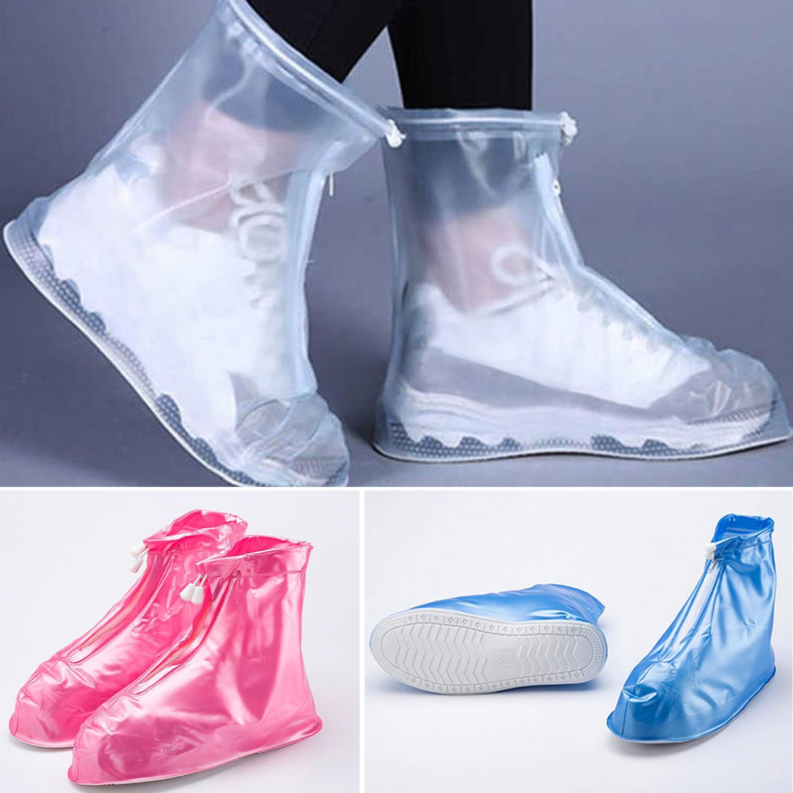 ComfiTime Waterproof Shoe Covers Non Slip TPE Rubber Durable Reusable for Men Women Kids Walmart