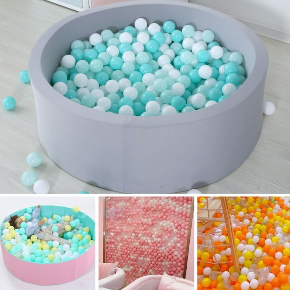Leaveforme 100Pcs Ball Pit Balls Thickened Eco-friendly Smooth Reusable Bite-resistant Hand-on Ability PE Material Macaron Color Pit Balls Kindergarten Toy