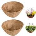 thumbnail image 1 of Leaveforme 2 PCS 35cm/13 78" Round Coco Liners Hanging Basket Natural Replacement Coconut Fiber Liner for Garden Flower Pot Vegetables Herbs, 1 of 8