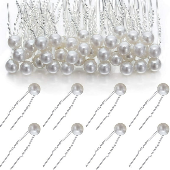 Leaveforme 20 Packs Pearl Hair Pins Wedding Bridal Flower Pins for Brides and Bridesmaids Hair Style (2.36 Inch Length)