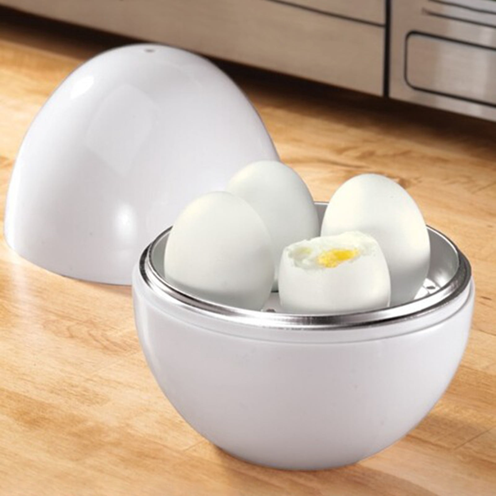 Leaveforme Egg Cooker for Microwave - 4 Egg Capacity Microwave Egg Cooker for Hard Boiled Eggs | Food-Grade Soft | Easy to Use Rapid Egg Boiler for Hard Boiled Eggs