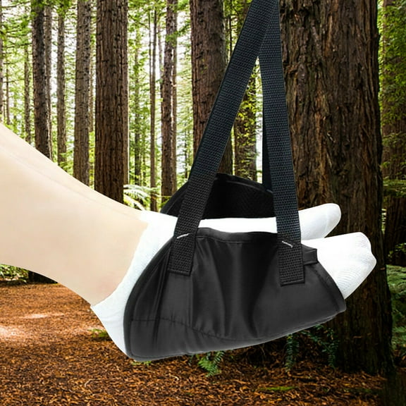 Leaveforme Footrest Portable Hanging Fabric Adjustable Foot Hammock for Flight