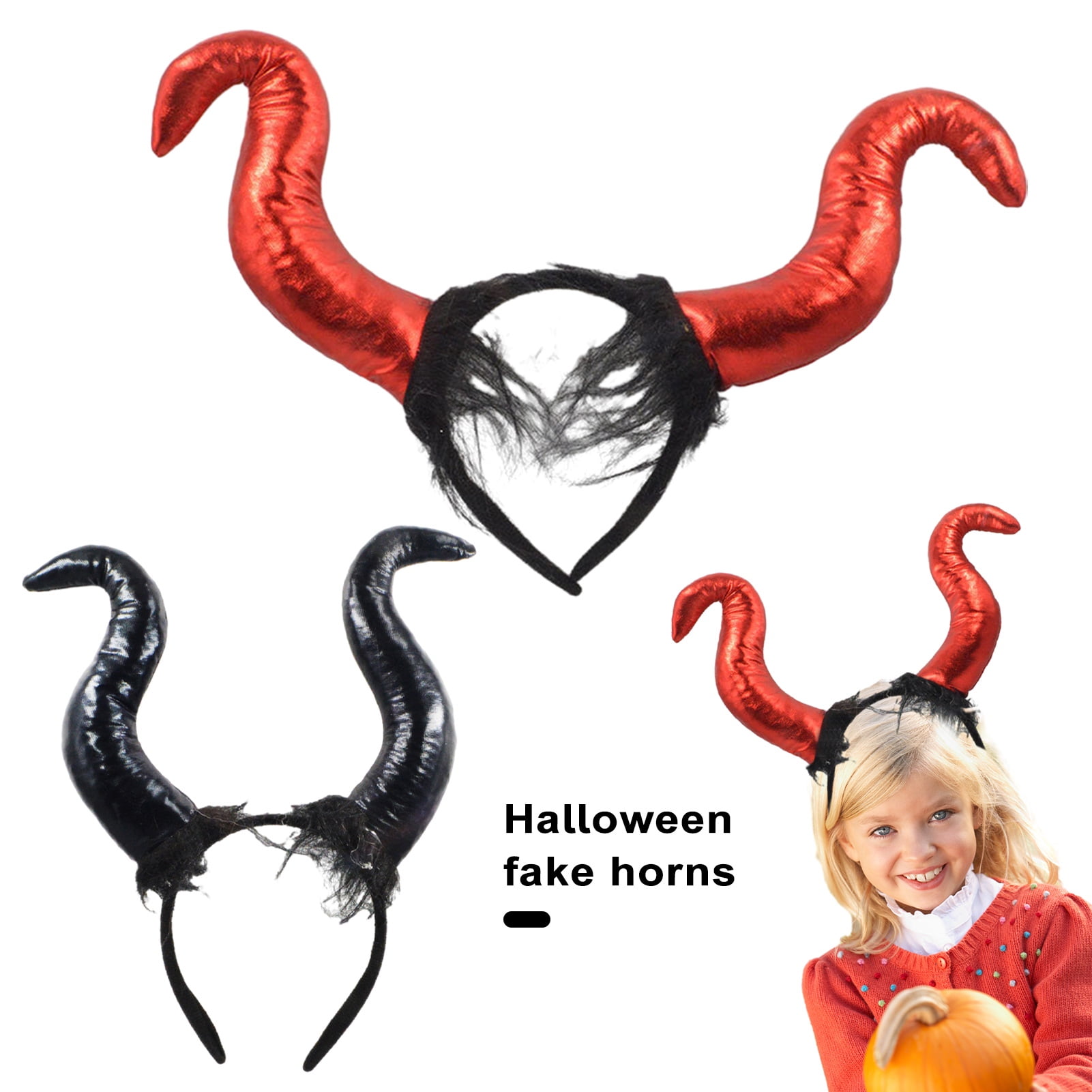 Leaveforme Halloween Cosplay Headband Funny Horror Red/Black Demon