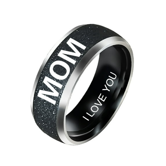 Leaveforme Jewelry Bands Rings, Fashion Ring, Mom Dad Daughter Son Letters Band Stainless Steel Family Member Ring
