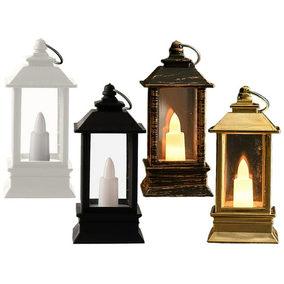 Leaveforme LED Lantern Retro Style Energy-saving Glare Free Shatterproof Battery Powered Flickering LED Candles Party Hanging Lantern Decor for Home