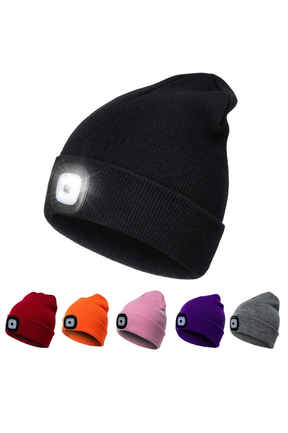 Unisex Beanie Hat with The Light Gifts for Men Dad Father USB Rechargeable Caps