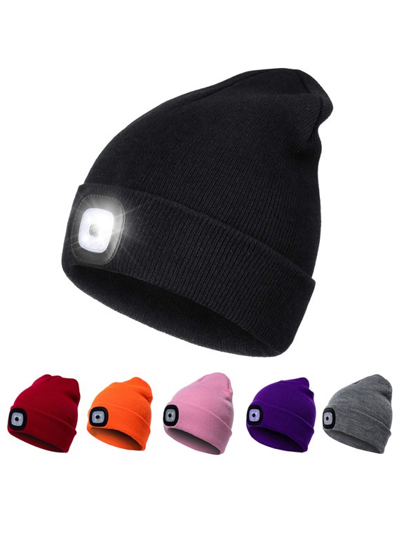 Unisex Beanie Hat with The Light Gifts for Men Dad Father USB Rechargeable Caps