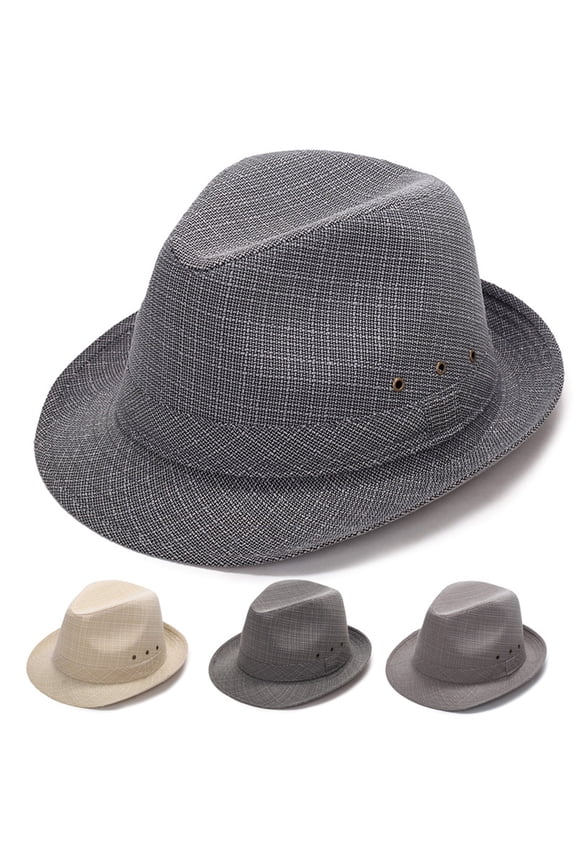 Unisex Classic Mid-aged Men 20s Trilby Fedora Hat with Band Casual Jazz Cap for Men Costume Accessories