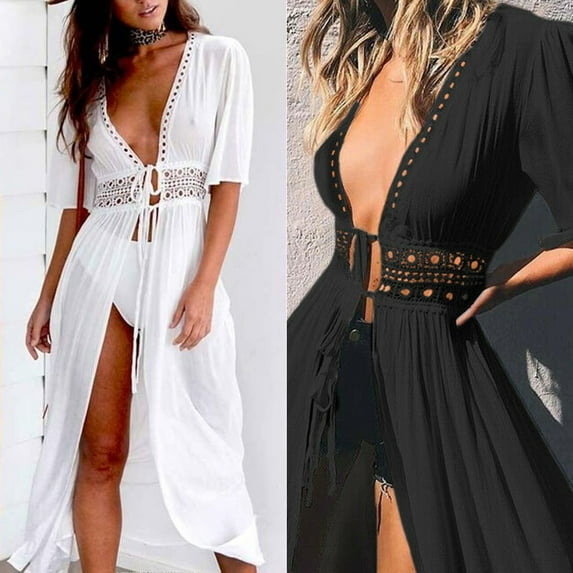Leaveforme coverups for bathing suits ,Women's Swimwear Cover Ups Sexy Open Front Beach Bikini Swimsuit Cover Up Long Flowy Beachwear