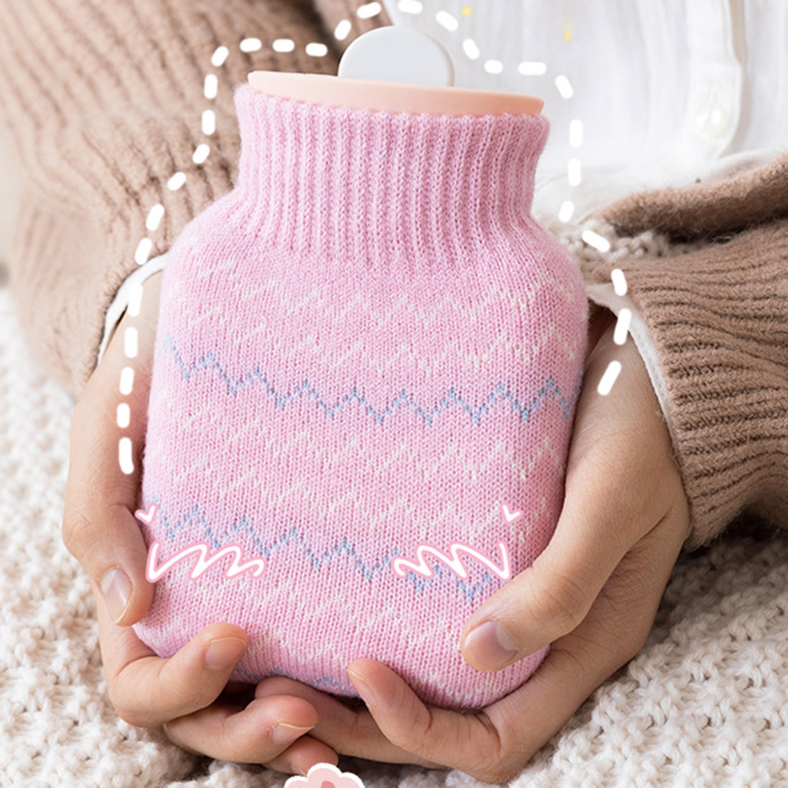 Leaveforme hot Water Bottle, with Knit Cover hot Pack, ExplosionProof