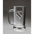 thumbnail image 1 of Leaver Irish Coat of Arms Glass Beer Mug (Sand Etched), 1 of 1