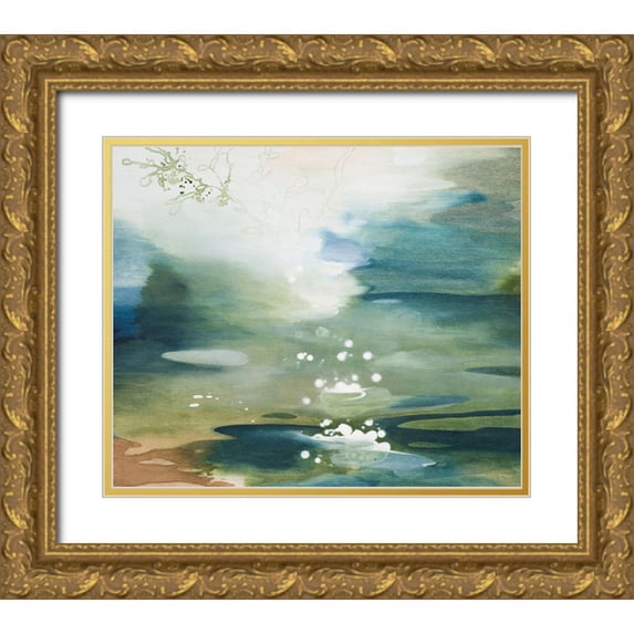 Leaver, Tara 17x15 Gold Ornate Wood Framed with Double Matting Museum Art Print Titled - Green Joyous