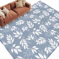 thumbnail image 1 of Leaves Area&nbsp;Rug 5x7ft Abstract Country Spring Light Blue White Leaf Plant Blue Non-Slip&nbsp;Washable Square&nbsp;Rugs Soft Felt Indoor Floor Mat for Bedroom Kitchen Living Room Bathroom, 1 of 9