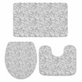 thumbnail image 1 of Leaves Bathroom Rugs Set White Floral Leaf Branch Plant Grey Background Non Slip Absorbent Soft Bath Mats 3 Piece Set with Bathroom Rug, U-Shaped Floor Mat, Toilet Seat Cover Small Size, 1 of 9