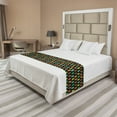 thumbnail image 1 of Leaves Bed Runner, Symmetric Abstract Rhythmic Colorful Leaf Designs on Dark Backdrop, Decorative Accent Bedding Scarf for Hotels Homes and Guestrooms, Queen, Charcoal Grey Multicolor, by Ambesonne, 1 of 2