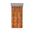 thumbnail image 1 of Leaves Bedding Set with Sheet & Covers, Autumn Nature Inspired Pattern with Ornate Fallen Leaves Print, Printed Bedroom Decor 2 Shams, 4 Sizes, Pale Caramel Ginger, by Ambesonne, 1 of 3