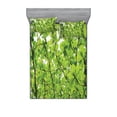 thumbnail image 1 of Leaves Bedding Set with Sheet & Covers, Close-up Tree Leaves from an Uprising Angle High Plants Summer Fresh Environment Habitat, Printed Bedroom Decor 2 Shams, 4 Sizes, Green, by Ambesonne, 1 of 3