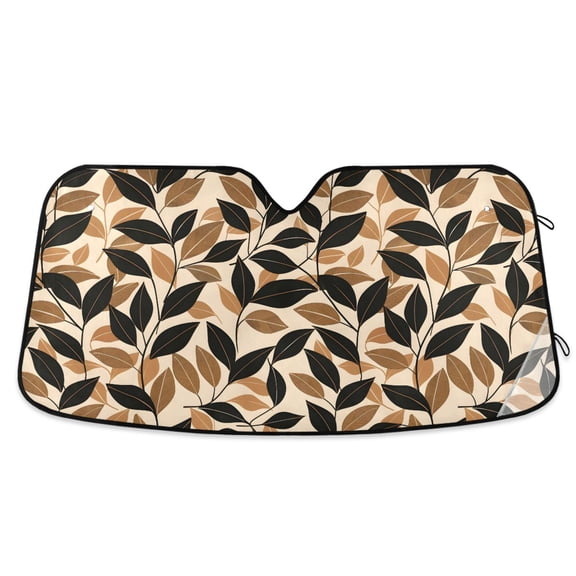 Leaves Car Windshield Sun Shade Foldable Car Front Window Visor Heat and UV Protection 53x23.5
