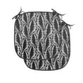 thumbnail image 1 of Leaves Chair Seating Cushion Set of 2, Striped and Surreal Monochrome Leafy Pattern Exotic Plants Modern, Seat Pads for Office with Anti-slip Backing, 16"x16", Charcoal Grey and White, by Ambesonne, 1 of 7