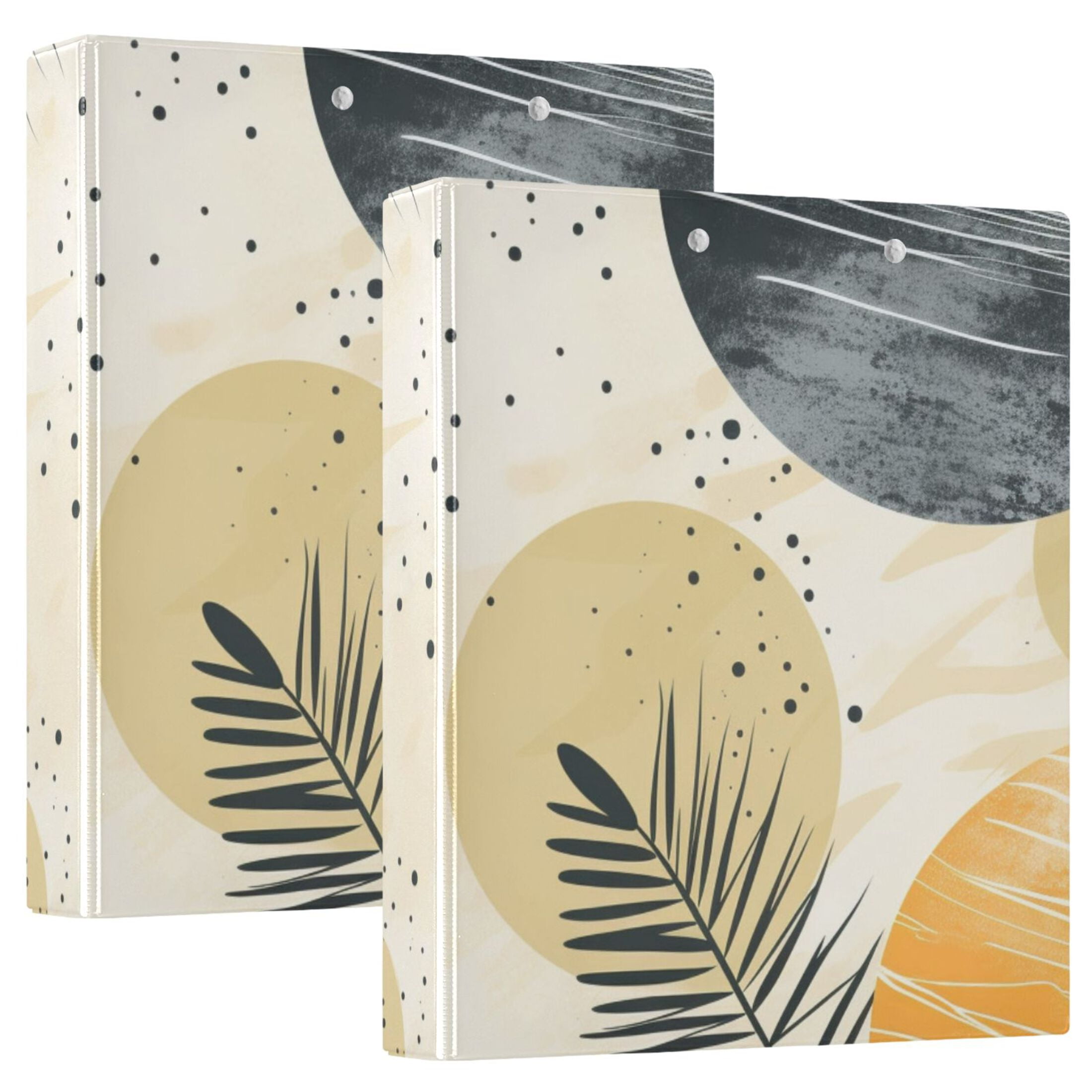 Leaves Circles Spots 3 Ring Binders 1.5 inch Hardcover File Folders ...