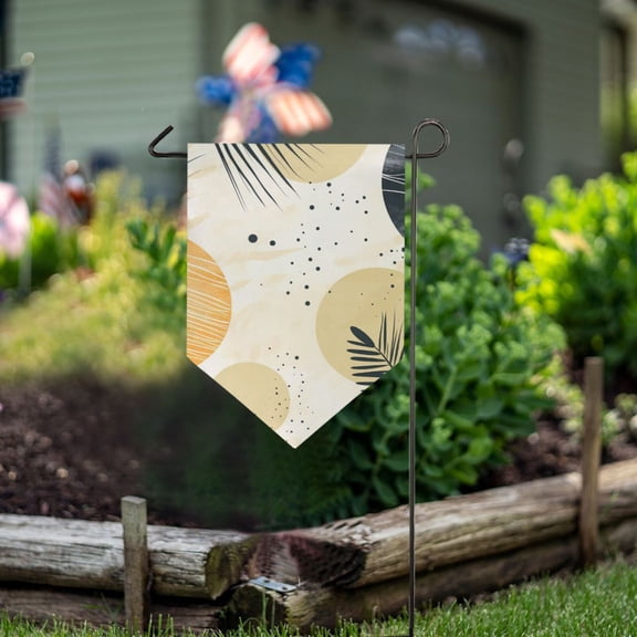 Leaves Circles Spots Garden Flag 18" x 12.5" Double Sided Yard Lawn Outdoor Decor Small Yard Flags