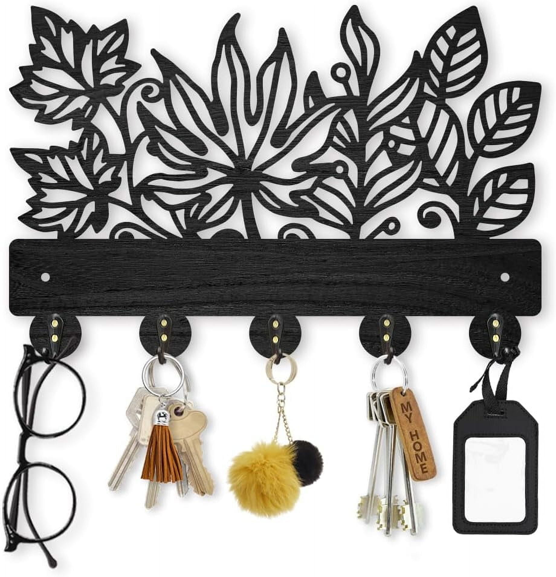 Leaves Coat Rack Wall Mount 11.8×7.9inch Wood Leaves Plants Wall Art ...