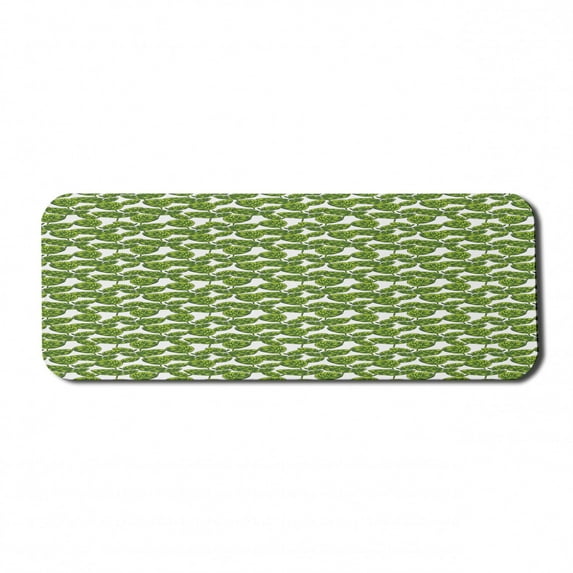 Leaves Computer Mouse Pad, Forest Exotic Composition of Tropical Plants Warm Season Design, Rectangle Non-Slip Rubber Mousepad Large, 31" x 12" Gaming Size, Green Dark Green, by Ambesonne