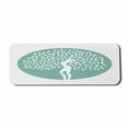 thumbnail image 1 of Leaves Computer Mouse Pad, Nature Lady Tree Life Connection Embracing Beauty Theme Illustration Print, Rectangle Non-Slip Rubber Mousepad Large, 31" x 12", White and Pale Teal, by Ambesonne, 1 of 2