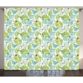 thumbnail image 1 of Ambesonne Leaves Curtains 2 Panel Set, Ornate Doodle Birds, 108" x 84", Charcoal Grey Pale Green, 1 of 3