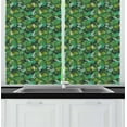thumbnail image 1 of Leaves Curtains 2 Panels Set, Exotic Leafage with Curved Artsy Jungle Nature Forest Lush Woodland Theme, Window Drapes for Living Room Bedroom, 55W X 39L Inches, Green Multicolor, by Ambesonne, 1 of 2