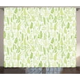 thumbnail image 1 of Ambesonne Leaves Curtains 2 Panel Set, Foliage Pattern Green Shades, 108" x 84", Lime Green Pale Green, 1 of 3