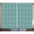 thumbnail image 1 of Ambesonne Leaves Curtains 2 Panel Set, Foliage with Paisleys, 108" x 63", Teal White, 1 of 3
