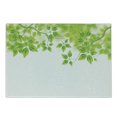 thumbnail image 1 of Leaves Cutting Board, Freshening Background Vibrant Leafage in Spring Flourishing Open up Plant Theme, Decorative Tempered Glass Cutting and Serving Board, Small Size, Green White, by Ambesonne, 1 of 1