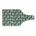 thumbnail image 1 of Leaves Cutting Board, Ornate Polka Dotted Pattern with Monochrome Tropical Spring Foliage Illustration, Tempered Glass Cutting and Serving Board, Wine Bottle Shape, Multicolor, by Ambesonne, 1 of 1