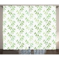 thumbnail image 1 of Ambesonne Green Curtains 2 Panel Set, Symmetrical Olive Leaves, 108" x 84", Green, 1 of 3