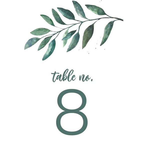Leaves Design Table Number Cards Double Sided Party Table Numbers for Reception Baby Shower Anniversary Birthday Bridal Party 4x6 25 Pcs