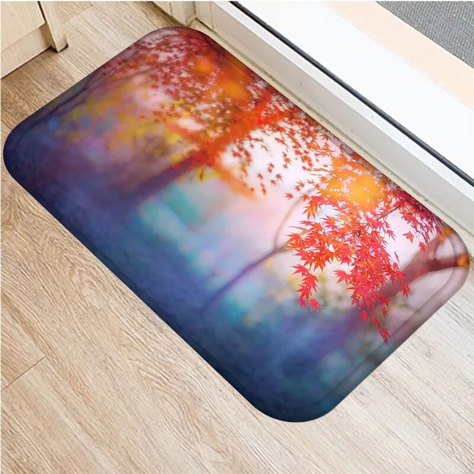 Leaves Doormat Kitchen Carpet Anti-Slip Nordic Style Plant Forest ...