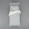 thumbnail image 1 of Leaves Duvet Cover Set, Autumn Themed Outline Monochrome Sketch of Different Kind Leaf Drawings, Bedding Set with Shams and Fitted Sheet, 3 Sizes, by Ambesonne, 1 of 3