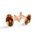 thumbnail image 1 of Leaves Elegant Stainless Steel Men's Cufflinks for Dress Shirts, Suitable for Formal Events, 1 of 6