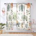 thumbnail image 1 of Leaves Elephants Blackout Curtains 63 inch Length 2 Panels Window Decoration Curtains for Bedroom Living Room, 1 of 6