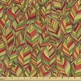 thumbnail image 1 of Leaves Fabric by the Yard, Autumn Faded Leafage Foliage Forest Fall Woods Botanical Tree Shady Ecology Theme, Upholstery Fabric for Dining Chairs Home Decor Accents, Multicolor by Ambesonne, 1 of 5