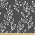 thumbnail image 1 of Ambesonne Leaves Fabric by the Yard Upholstery, Vintage Art Leafy Branches, 1 Yard, Dark Blue Grey Champagne, 1 of 5
