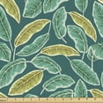 thumbnail image 1 of Leaves Fabric by the Yard, High Detailed Botanical Composition Abstract Forest Pattern, Decorative Upholstery Fabric for Chairs & Home Accents, Teal Khaki by Ambesonne, 1 of 5