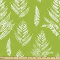 thumbnail image 1 of Ambesonne Leaves Fabric by the Yard Upholstery, Fern Herbs with Paint Stains, 10 Yards, Lime Green White, 1 of 5