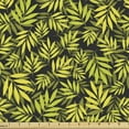 thumbnail image 1 of Ambesonne Leaves Fabric by the Yard Upholstery, Hawaiian Tropical Greenery, 1 Yard, Yellow Green and Black, 1 of 5