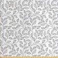 thumbnail image 1 of Leaves Fabric by the Yard Upholstery, Hand Drawn Style Simple Minimalist Floral Pattern Rustic Country Life Inspiration, Decorative Fabric for DIY and Home Accents, Black White by Ambesonne, 1 of 4