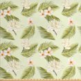 thumbnail image 1 of Ambesonne Leaves Fabric by the Yard Upholstery, Frangipani Palm Leaf Graphic, 10 Yards, Pastel Green Multicolor, 1 of 4