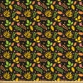 thumbnail image 1 of Leaves Fabric by the Yard, Various Types of Colorful Autumn Foliage and Stars Scattered on Dark Background, Upholstery Fabric for Dining Chairs Home Decor Accents, Multicolor by Ambesonne, 1 of 4