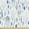 thumbnail image 1 of Ambesonne Leaves Fabric by the Yard Upholstery, Leafy Garden Art Stripes, 2 Yards, White Multicolor, 1 of 5