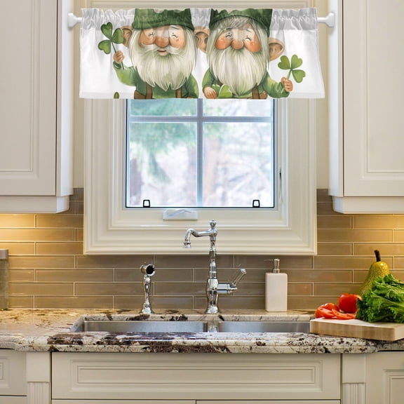 Leaves Fairies Dwaeves Curtain Valances Farmhouse Design Window Treatment Decor Blackout Rod Pocket for Windows Living Room Kitchen 54" x 18"